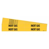 Pipe Marker: Inert Gas, Yellow, Black, Fits 3/4 to 2 3/8 in Pipe O.D., 4 Pipe Markers, 5 PK (MPN 8791-4-PK)