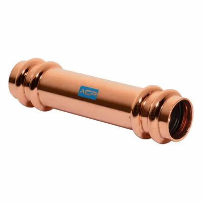 STREAMLINE Crimp Coupling Fitting: Straight, 1 3/8 in CTS x 1 3/8 in CTS size - Refrigeration Copper & Bronze Press Tube Fittings