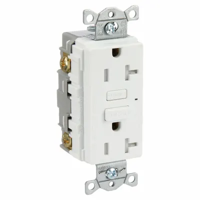 BRYANT GFCI Receptacle: Duplex, 5-20, White, GFCI, 125V AC, 20 A, 2 Pole / 3 Wire (MPN GFT20W) - General Purpose Receptacles