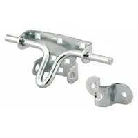 This zinc slide bolt is designed for securing doors in industrial and commercial settings. It measures 11 1/2 inches in height, 4 13/16 inches in width, and 3 inches in length. The bolt provides a manual locking mechanism for access control and maintenance applications