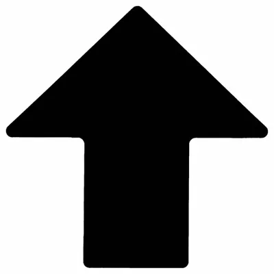 BRADY Floor Marking Tape: Arrow, Solid, Black, 4 in x 10 in, 0.008 in Tape Thick - Arrow-Shaped Floor Marking Tape
