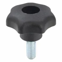 KIPP Hand Knob: 7 Point, Plastic w/ Steel Thread, M8 Thread, 20 mm Thread Lg, 40 mm Dia (MPN K0155.4081X20)