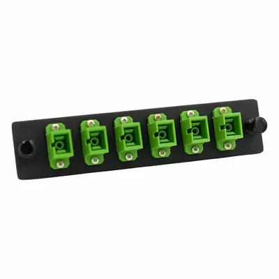 FIBERTRONICS Fiber Optic Adapter Plate: Single Mode, OS2, 6 Fiber Ports, SC, APC, Simplex - Fiber Optic Adapter Plates
