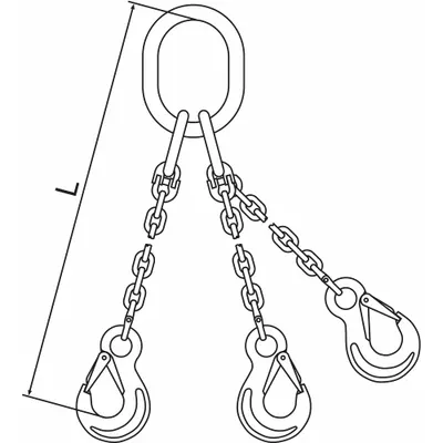 PEWAG Chain Sling: 9/32 in Chain Trade Size, 120 Chain Grade, Steel, Fixed, 10 ft Sling Lg - Grade-120 Triple-Leg Chain Slings