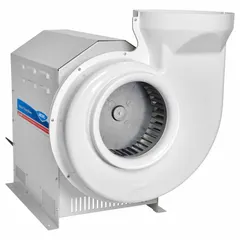 This direct-drive fume hood blower is designed for outdoor installation. It features a 2,250 RPM motor, variable speed control, and a high-efficiency motor that communicates with building management systems. Suitable for exhausting contaminated air from laboratory fume hoods.