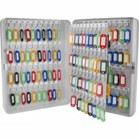 Key Cabinet: 160 Key Capacity, Single Key Lock, Steel, Gray, 14 1/2 in Ht, 11 in Wd, 3 1/4 in Dp (MPN CB12488)