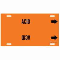 Pipe Marker: Acid, Orange, Black, Fits 10 to 15 in Pipe O.D., 1 Pipe Markers, With Arrows (MPN 4289-H)