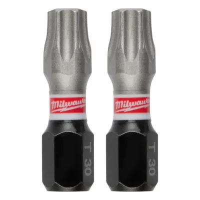 MILWAUKEE Insert Bit: Insert Bit, T30 Bit Size, Imperial, Torx Head, T30 Bit Industry Size - Impact Torx Bits