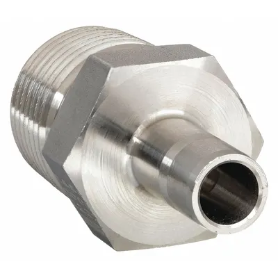 PARKER Compression Fitting Adapter: 1/4 in OD x 3/8 in Pipe Fitting Size - Double-Ferrule Stainless Steel Fittings