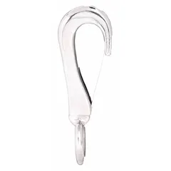 This light duty spring snap features a wire gate opening type with a 5/16 in opening size and 3 1/4 in overall length. Constructed in zinc, it is intended for non-lifting applications such as securing keys, tools, or light equipment. Not for lifting.