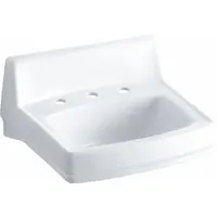 GREENWICH Bathroom Sink: Greenwich™, White, Vitreous China, 20 3/4 in Overall Lg, 3 Faucet Holes (MPN K-2030-0)