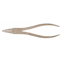 Non-sparking internal retaining-ring pliers for installing and removing internal retaining rings in bore diameters from 5/16 in to 1 in. Features a 0° tip angle. Suitable for use in hazardous environments where spark ignition must be avoided.