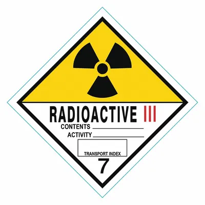 OEM DOT Container Label: Radioactive III - Class 7: Radioactive