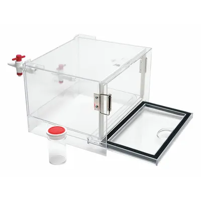 SP SCIENCEWARE Desiccator: Vacuum, Rectangular, 0.1 cu ft Capacity, Polystyrene, 10 5/8 in Overall Wd - Vacuum Desiccators