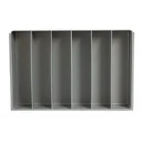 Compartment Drawer Insert: 18 in x 12 in x 3 in, 2 13/16 in x 11 21/32 in, 6 Compartments, Gray (MPN 124-95-06/VERT-IND)