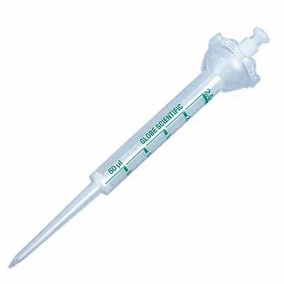 GLOBE SCIENTIFIC Dispenser Syringe Tip: Non-Sterile, 250 ul Capacity, Bulk Bag, No Filter - Non-Strerile Pipette Tips