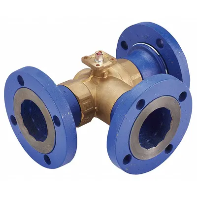 HVAC Control Ball Valve: 3-Way, 3 in Flanged, 176 CV Flow, 88 Bypass CV Flow - 3-Way Flanged Connection Ball Valves