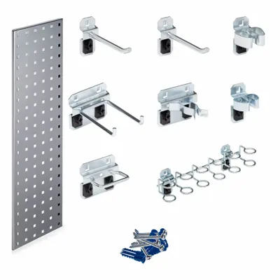 TRITON PRODUCTS Pegboard Strip Kit: Square, 3/8 in Peg Hole Size, 9 in x 32 in x 9/16 in - Square-Hole Pegboard Strip & Accessory Kits