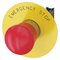 SIEMENS Emergency Stop Push Button: Non-Illuminated, Mushroom Head Profile, Non-Metallic, 22 mm, 1NC (MPN 3SU1150-1HB20-1CG0)