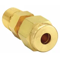 PARKER Compression Fitting Adapter: 1/8 in OD x 1/4 in Pipe Size, Compression x MNPT, Brass (MPN 2-4 FBZ-B)