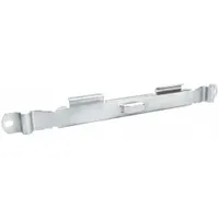 Steel, zinc-plated straight connector for joining sections of wire mesh cable trays. Includes assembly tool. Suitable for tray widths of 4, 6, 8, 12, 18, 20, 22, and 24 inches. Used in cable management systems to create continuous support paths for electrical cables