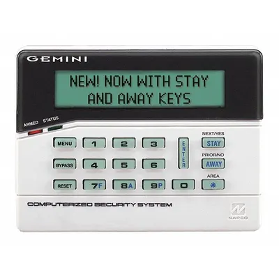 NAPCO Intrusion System Keypads: 4 3/8 in Overall Ht, 1 1/8 in Overall Lg, 5 7/8 in Overall Wd - Keypads for Security Systems