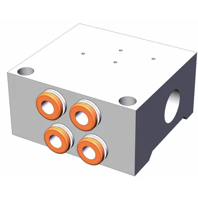 SMC Valve Manifold: 2 Ports, Side Port, 0.12 Coefficient of Volume (Cv), Aluminum - SMC SYJ Series Manifolds & Bases