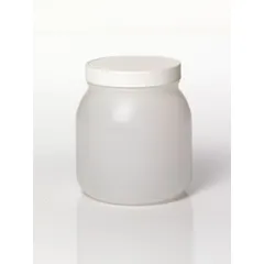 This 64 fl oz translucent HDPE jar with a 149 mm body diameter and 160 mm height includes a polypropylene closure. It is non-sterile and not pre-cleaned. Suitable for storing, mixing, or sampling liquids and solids in laboratory, research, or educational settings.