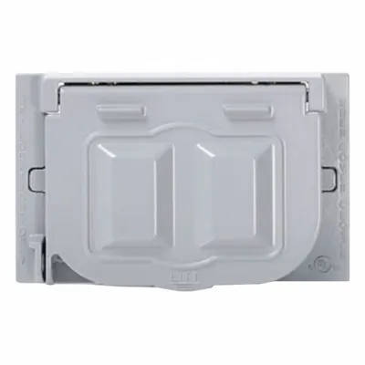 LEVITON WM1H-GY Weatherproof Electrical Box Cover, 1-Gang, Gray, Aluminum & Zinc - Aluminum & Zinc Weatherproof Electrical Box Covers