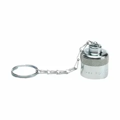 Threaded steel hydraulic hose cap with 3/8 in fitting size. Designed to protect hose fittings from dirt, moisture, and debris in industrial hydraulic systems. Helps maintain system cleanliness and prevent contamination.