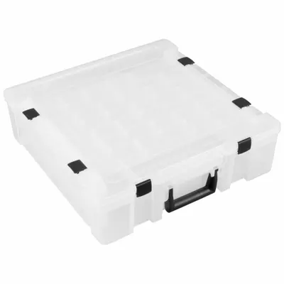 FLAMBEAU T9502 Clear Plastic Small Parts Compartmented Box with - Small Parts Compartmented Boxes with Adjustable Dividers