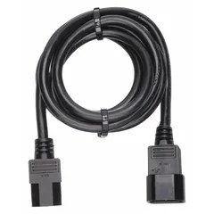 6 ft power cord with C14 plug and C13 receptacle, rated 13 A at 125 V AC. Jacket is PVC with SJT designation. Used to connect electronic equipment such as computers, monitors, and servers to a power source.