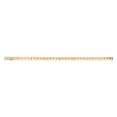 This 3 ft wood ruler features a clear, matte finish with black printed decimal graduation marks for SAE measurements. Its rigid construction and 0.15 in thickness provide stability for general measuring tasks in workshops, schools, and offices.