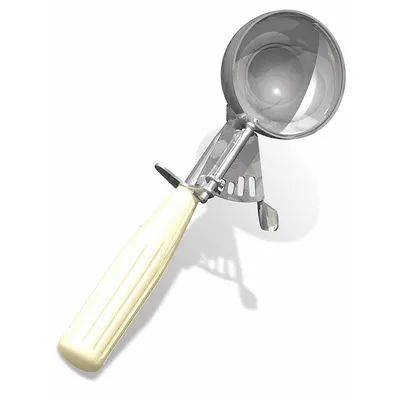 CRESTWARE Disher: 3.8 oz Capacity, 18-8 Stainless Steel/Plastic, NSF Certified - Dishers