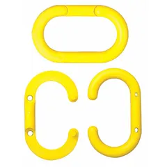 Polyethylene Master Chain Link for Plastic Chain Barriers, Yellow, 2 1/50 in Overall Length