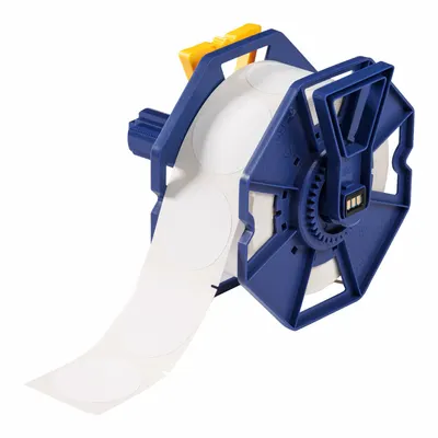 BRADY Pre-Cut Label Stock Roll: 2 in, Acrylic, Aggressive Adhesive/Permanent Adhesive - Brady Inkjet Precut Label Rolls