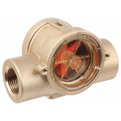 GEMS SENSORS Flow Indicator: Rotor, Brass, 1/4 in FNPT, 1/4 in Connection Size, FNPT - Flow Sights with Indicator