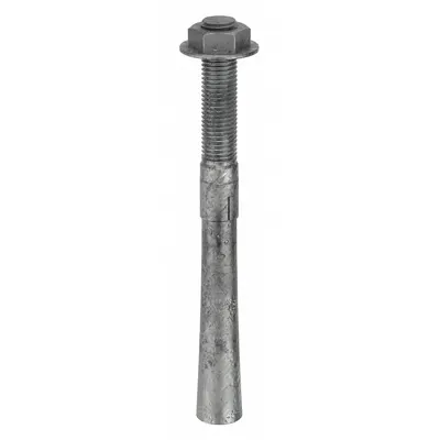 MKT FASTENING 1" x 12" Galvanized Steel Wedge Anchor, 1"-8 Thread, 4-Pack - Steel Wedge Anchors