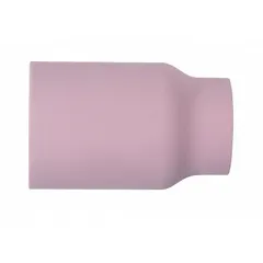 Large-diameter gas lens nozzle made of alumina, supplied in a pack of 10. Designed for TIG welding to improve shielding gas coverage and reduce turbulence. Reference number 53N89.