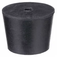 Stopper: SBR Rubber, 8 Stopper Size, 33 mm Bottom Dia, 41 mm Top Dia, 25 mm Overall Ht, Black (MPN 8-1H)