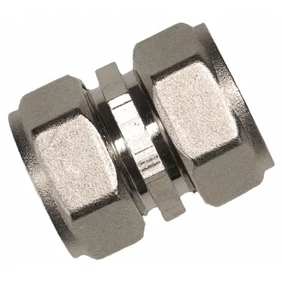 RAPIDAIR Compression Fitting Coupling: 31/32 in OD 31/32 in OD Fitting Size, Coupling - Compressed Air System Brass Compression Tube Fittings