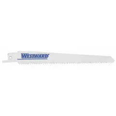 General purpose blades for reciprocating saws, designed for straight cuts in wood, metal, or plastic. Each blade is 6 inches long and 1.3 mm thick. Sold in a pack of 5.