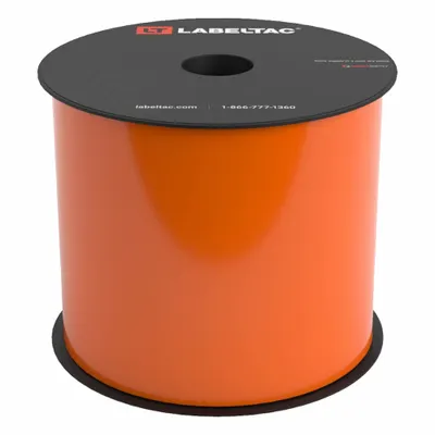 CREATIVE SAFETY SUPPLY LabelTac Pro Model High Temp Supply: 4 in x 100 ft, Vinyl, Orange (Gloss) - LabelTac Thermal Transfer Continuous Label Rolls