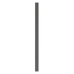 Pilaster for bathroom partitions with a polymer inner core and pebble-textured black finish. Measures 82 inches high, 4 inches wide, and 1 inch thick. Provides structural support and privacy in commercial restroom stalls.