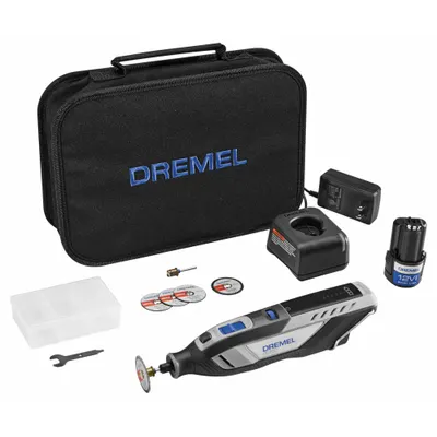 DREMEL Rotary Tool: 30,000 RPM Max. Speed, Variable Speed, 1/8 in_1/16 in Collet Size - Dremel Cordless Rotary Tools