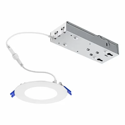 LIGHTOLIER Recessed Downlight: 8 in Dia, 1,100 lm_1,300 lm, 2700K/3000K/3500K/4000K/5000K - Low-Profile Canless Downlights
