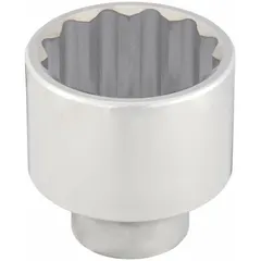 This 1-inch drive hand socket features a 2-3/8-inch socket size with a 12-point standard configuration. Constructed from chrome, it is suited for heavy-duty fastening and loosening of SAE hex nuts and bolts in industrial maintenance, automotive repair, and equipment assembly applications.