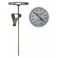 TEL-TRU Clip On Thermometer: 50°F to 500°F, +/- 1% Accuracy, 5 in Stem Lg, Fahrenheit (MPN LT330R-0564)