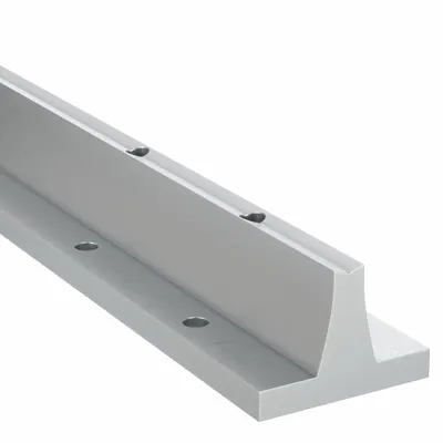 PBC LINEAR Pre-Drilled Linear Shaft Support Rail: 2 in Shaft Dia, 24 in Lg, Clear - Pre-Drilled Linear Shaft Support Rails