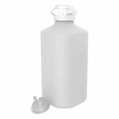 This 2 L polypropylene vacuum bottle is non-sterile and graduated, featuring a wide mouth for easy filling and cleaning. Designed for laboratory vacuum applications, it is suitable for fluid collection and storage under reduced pressure. The white color and clear graduations facilitate volume measurement.